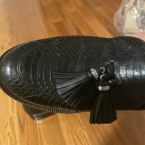 Lauren by Ralph Lauren crocodile pattern LEATHER loafers - Picture 6 of 7